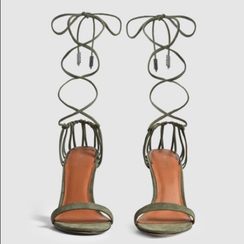 Suede Strappy Wrap Sandals